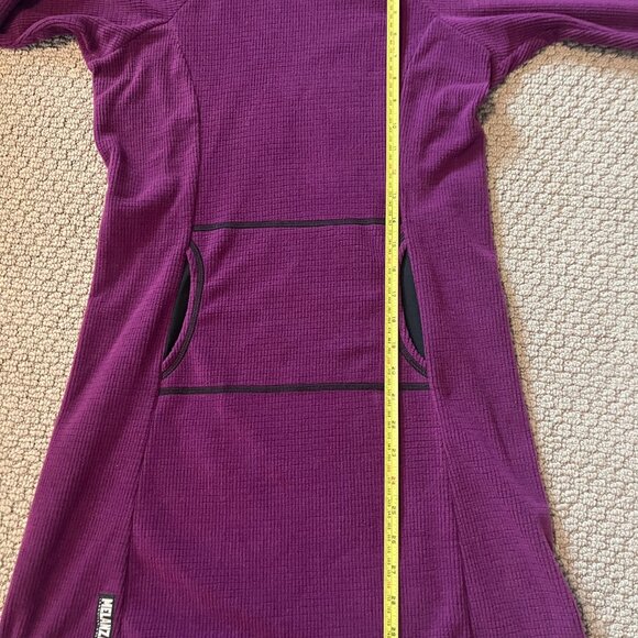 Melanzana Dress Womens S Purple Micro Grid Fleece Hooded Pullover Pocket Outdoor - Picture 5 of 6